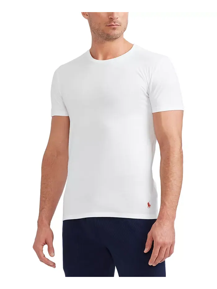 Мужские классические хлопковые майки-борцовки Slim-Fit, 3 шт Polo Ralph Lauren — изображение 2 из 3, белый