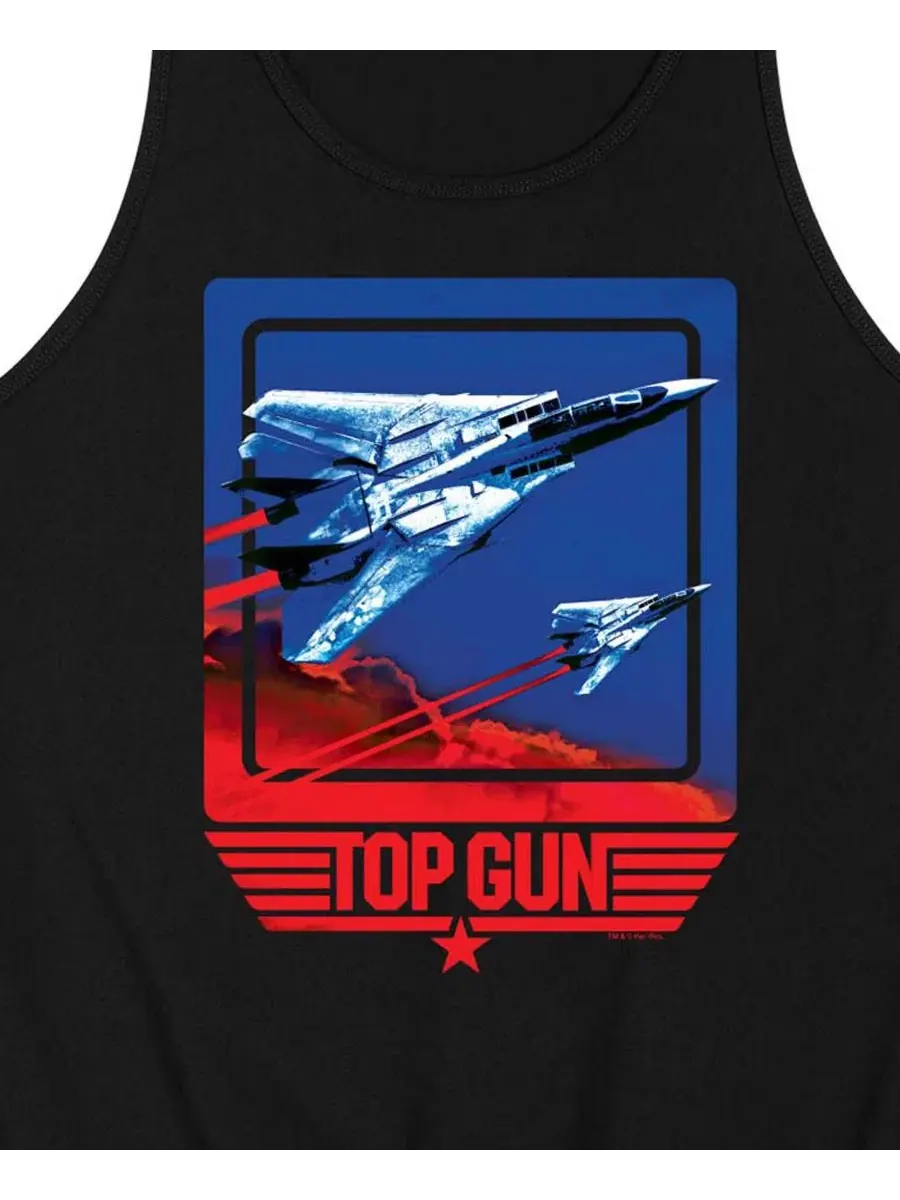 Мужские майки без рукавов с графическим принтом Top Gun Jet AIRWAVES — изображение 3 из 3, черный