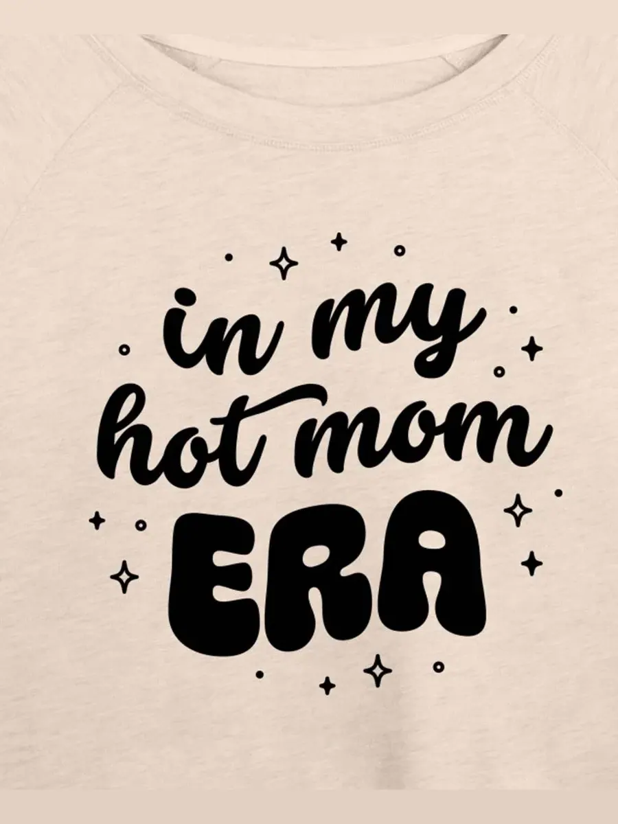 Футболка с длинным рукавом из футера In My Hot Mom Era Hybrid Apparel — изображение 2 из 3, березовый
