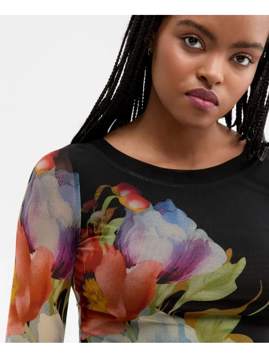 Лонгслив с принтом Lilly Printed Long-Sleeve Top Free People — изображение 3 из 4, черный