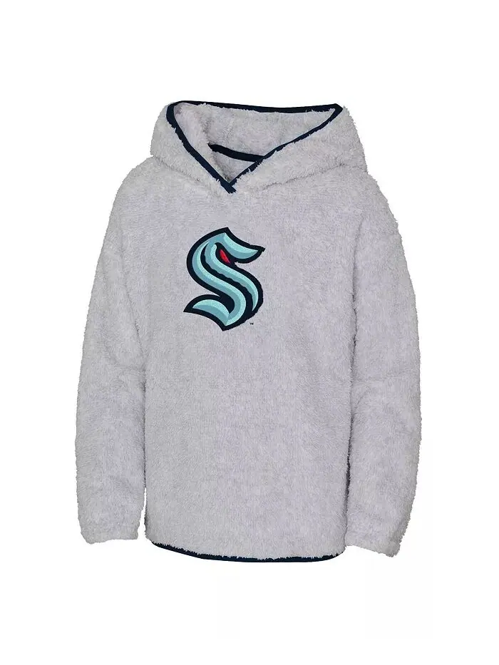 Толстовка с капюшоном из флиса Big Girls Heather Grey Seattle Kraken Ultimate Teddy Outerstuff