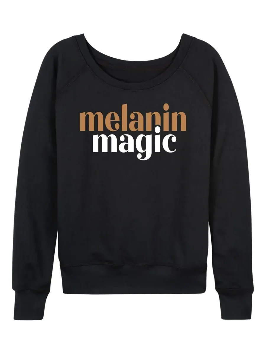 Женская футболка с длинными рукавами Instant Message Melanin Magic из французского махрового — изображение 1 из 3, черный