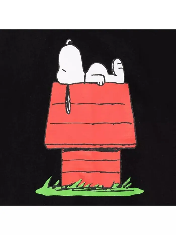 Флисовый пуловер с капюшоном Snoopy для мальчиков от малышей до больших детей Peanuts — изображение 5 из 5, черный