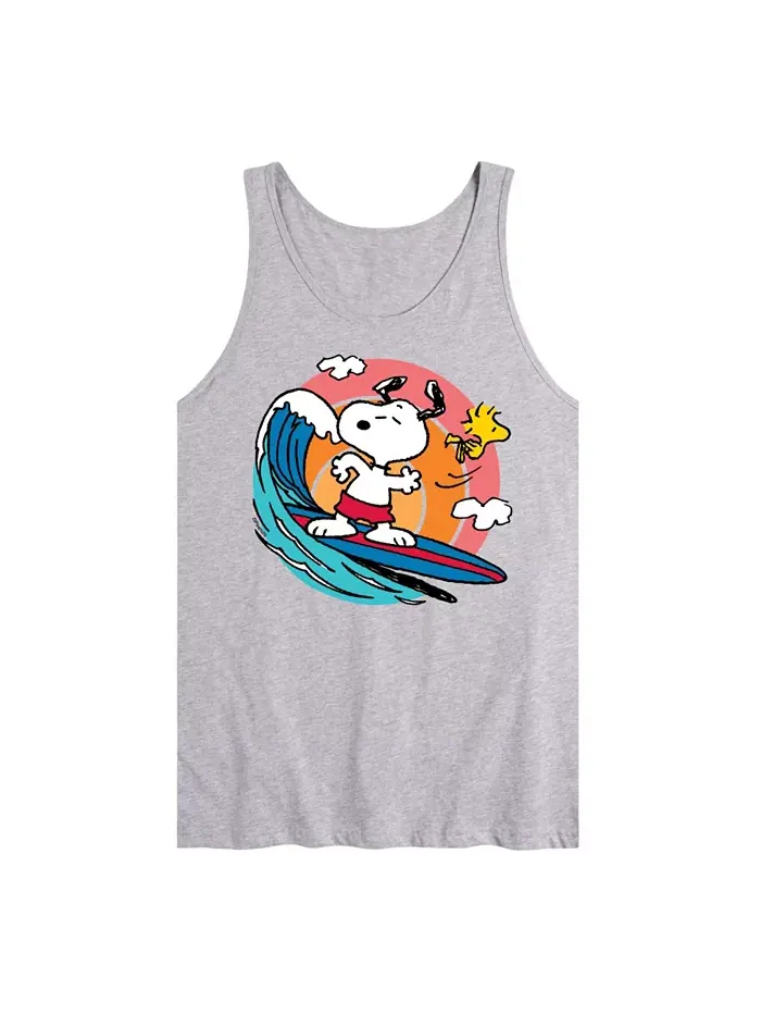 Мужская майка-джерси Hybrid Apparel Snoopy Woodstock Surf AIRWAVES — изображение 1 из 3, приглушенный