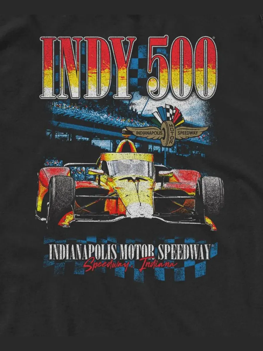 Мужская майка с принтом Indy 500 Vintage Race Car Fifth Sun — изображение 3 из 3, черный