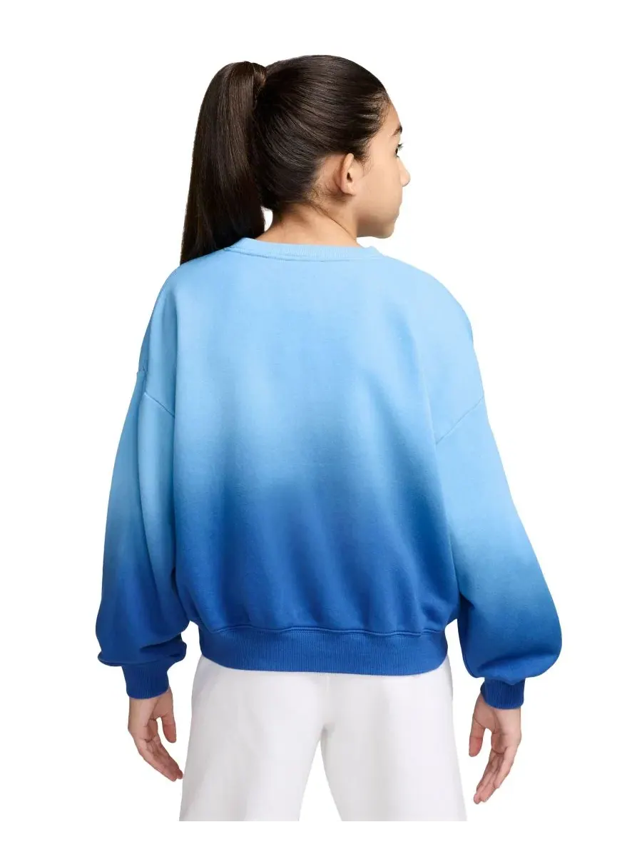 Свитшот женский из флиса с боксовым кроем Sportswear Studio Nike — изображение 3 из 3, синий/белый