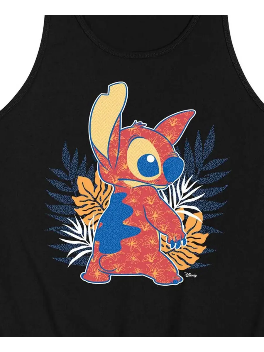 Мужской топ без рукавов с принтом Lilo And Stitch Pattern Fills AIRWAVES — изображение 3 из 3, черный