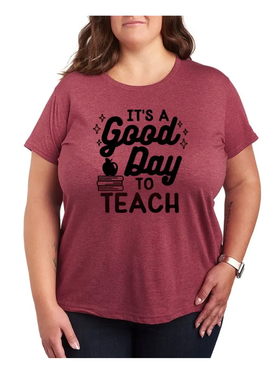 Футболка с длинным рукавом Its Good Day to Teach Plus Size Hybrid Apparel — изображение 1 из 3, винный