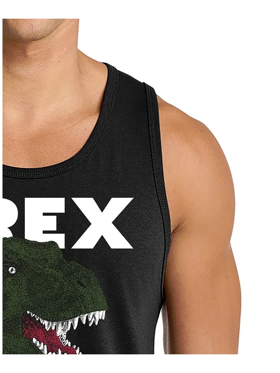 Мужская майка-безрукавка с принтом T-Rex LA Pop Art — изображение 2 из 4, черный