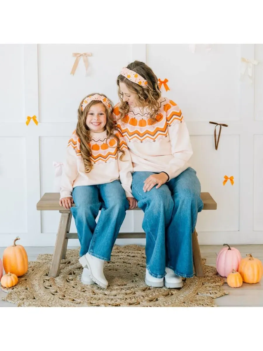 Детский свитер с принтом Pumpkin Fair Isle Sweet Wink — изображение 4 из 7, белый