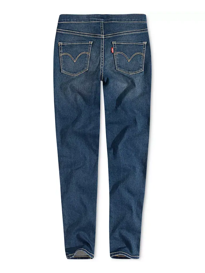Детские джинсы-леггинсы с регулируемой резинкой на талии Levi's — изображение 2 из 2, синий