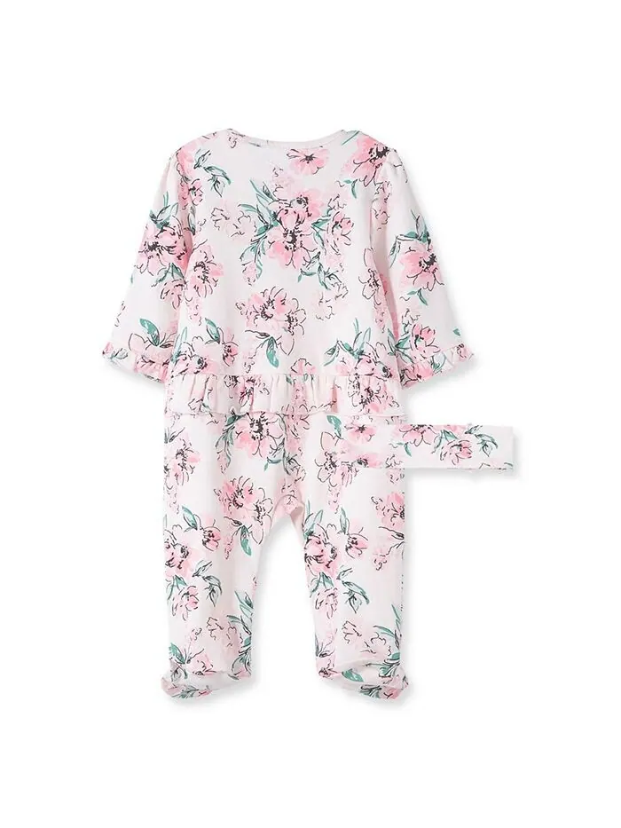 Комбинезон на ножках с цветочным принтом Baby Girls Dream и повязка на голову, комплект из 2 — изображение 5 из 5, розовый