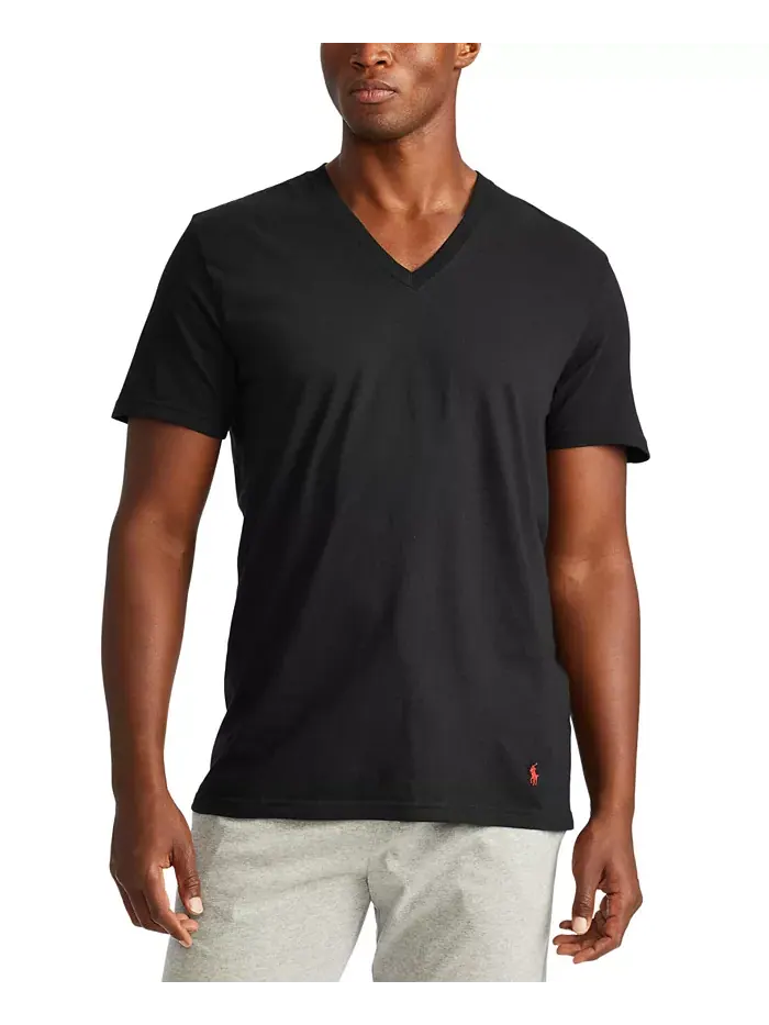 Мужские майки с V-образным вырезом Big and Tall, 3 шт Polo Ralph Lauren — изображение 1 из 4, черный