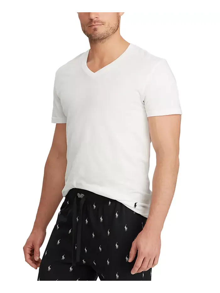 Мужские майки с V-образным вырезом Big and Tall, 3 шт Polo Ralph Lauren — изображение 1 из 2, белый