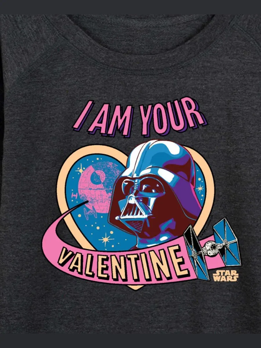 Женская футболка с длинными рукавами Star Wars Darth Vader I Am Your Valentine из французского — изображение 2 из 3