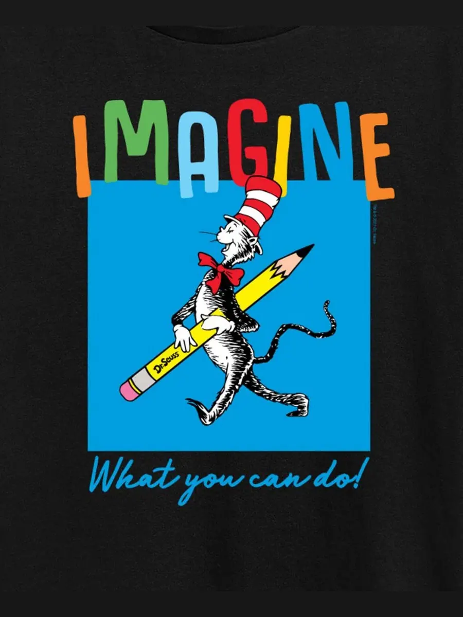 Футболка с длинным рукавом и принтом Dr. Seuss Imagine What You Can Do Hybrid Apparel — изображение 3 из 3, черный