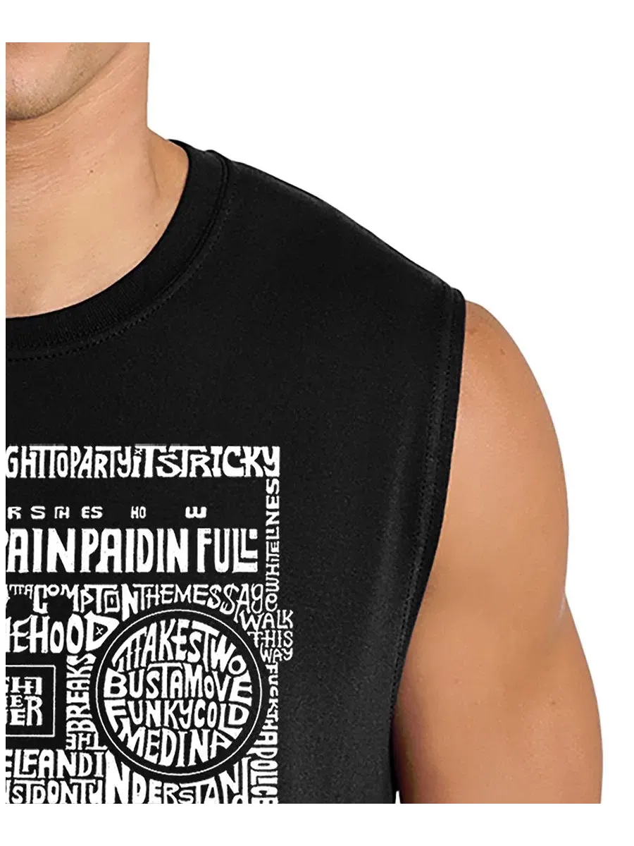 Мужская майка с принтом бумбокса, модель Vintage Boombox Graphic Tank Top LA Pop Art — изображение 2 из 4, черный