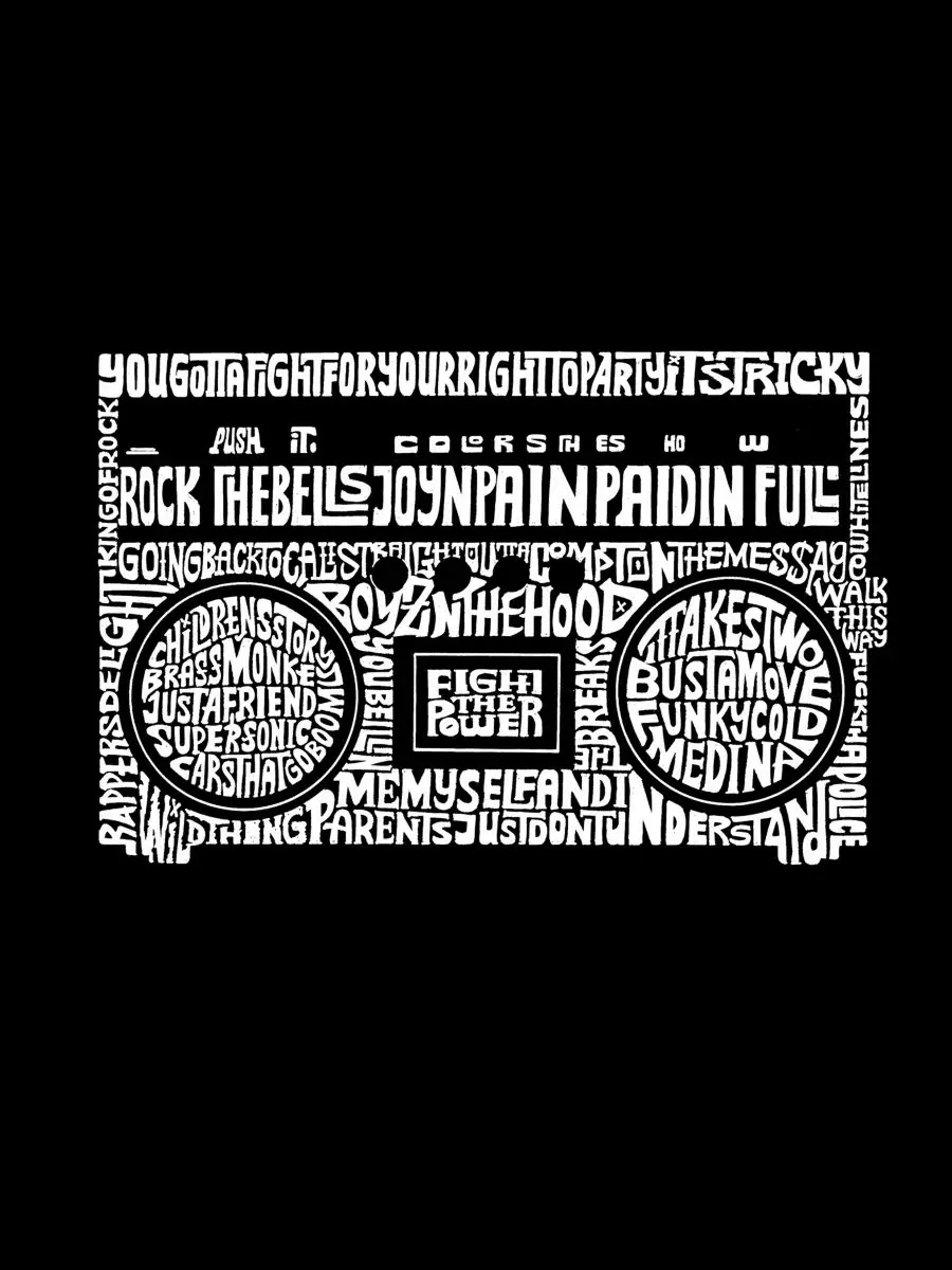Мужская майка с принтом бумбокса, модель Vintage Boombox Graphic Tank Top LA Pop Art — изображение 4 из 4, черный