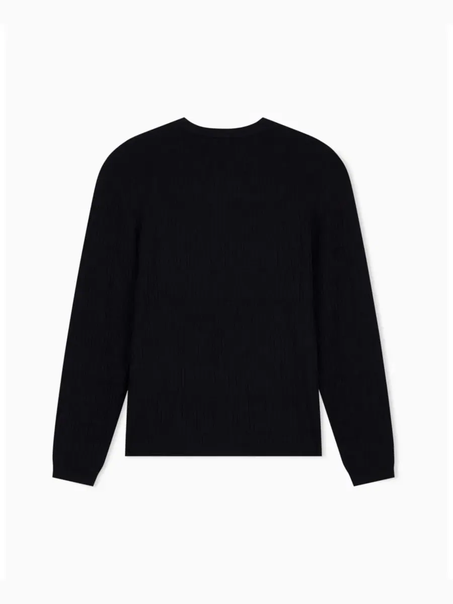 Свитер с длинным рукавом, с принтом, модель All Over Logo A|X Armani Exchange — изображение 2 из 3, черный