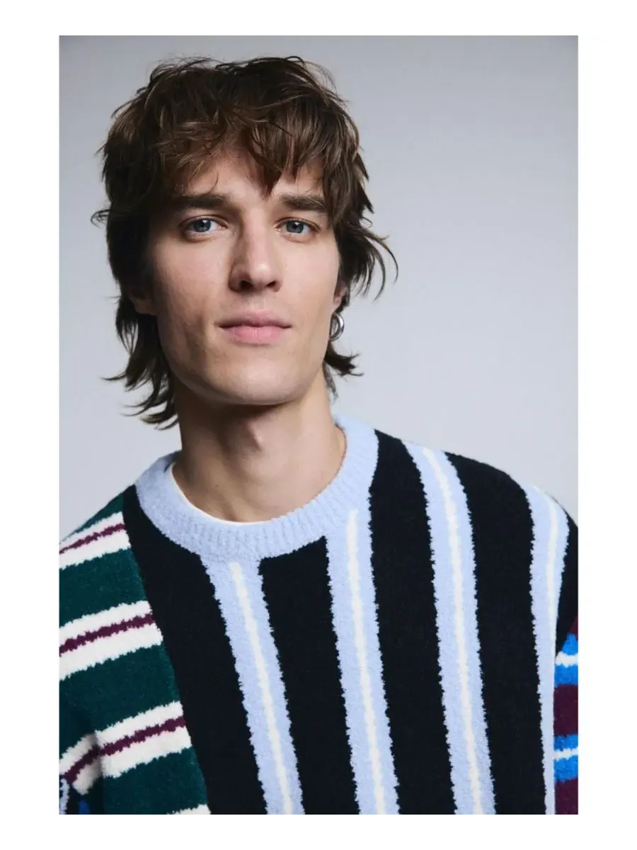 Desigual Мужской свитер в разноцветную полоску — изображение 3 из 6, оранжевый