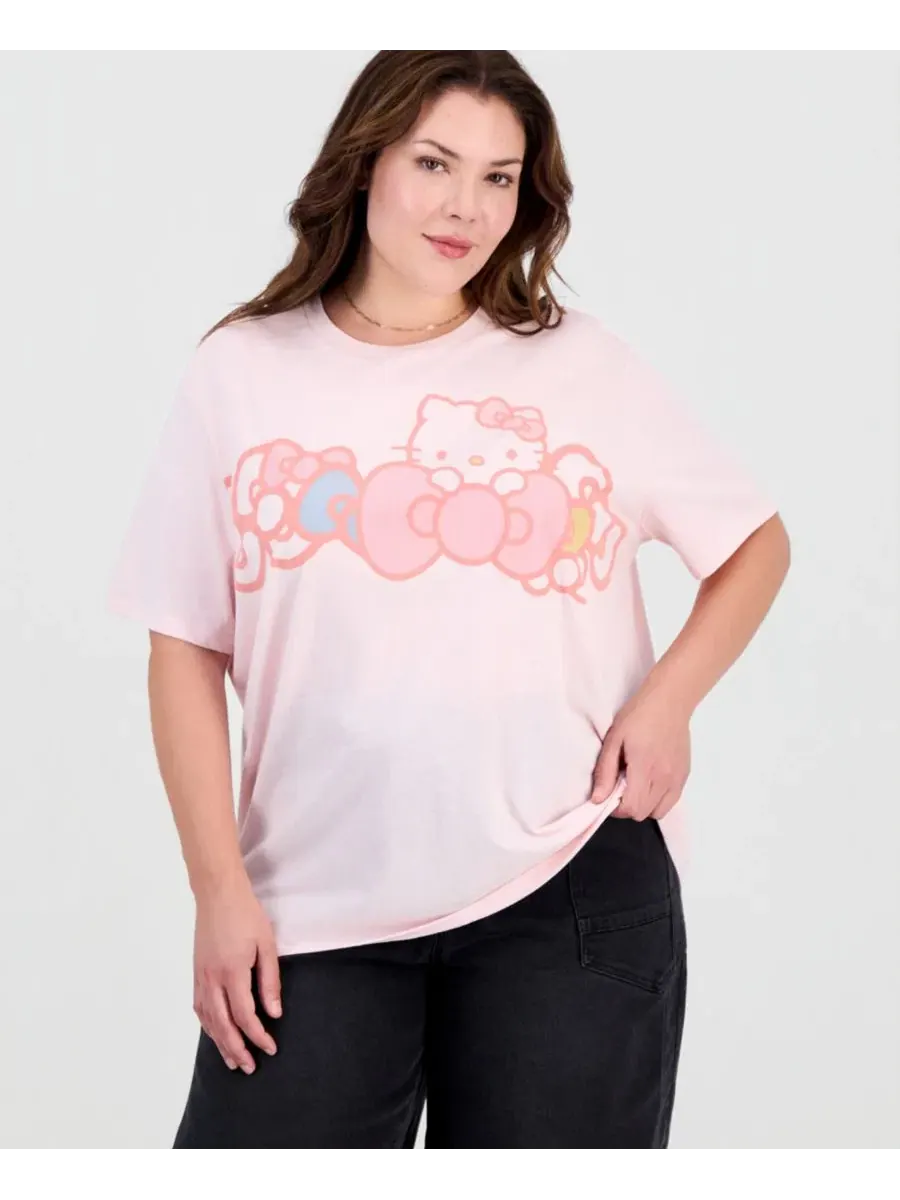 Футболка с длинным рукавом Hello Kitty Bow Graphic Print Love Tribe