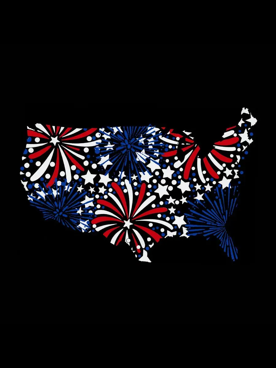Мужская майка-безрукавка с принтом American Flag Fireworks LA Pop Art — изображение 4 из 4, черный