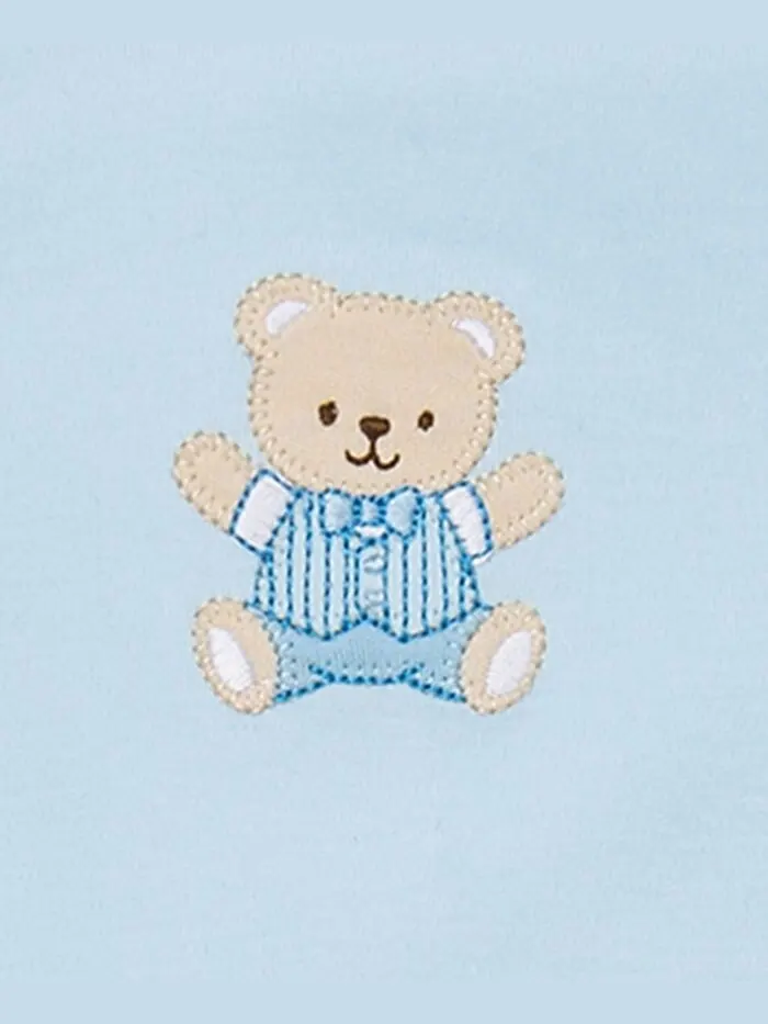 Шапка и платье Cute Bear для маленьких мальчиков, комплект из 2 предметов Little Me — изображение 3 из 3, светлый синий