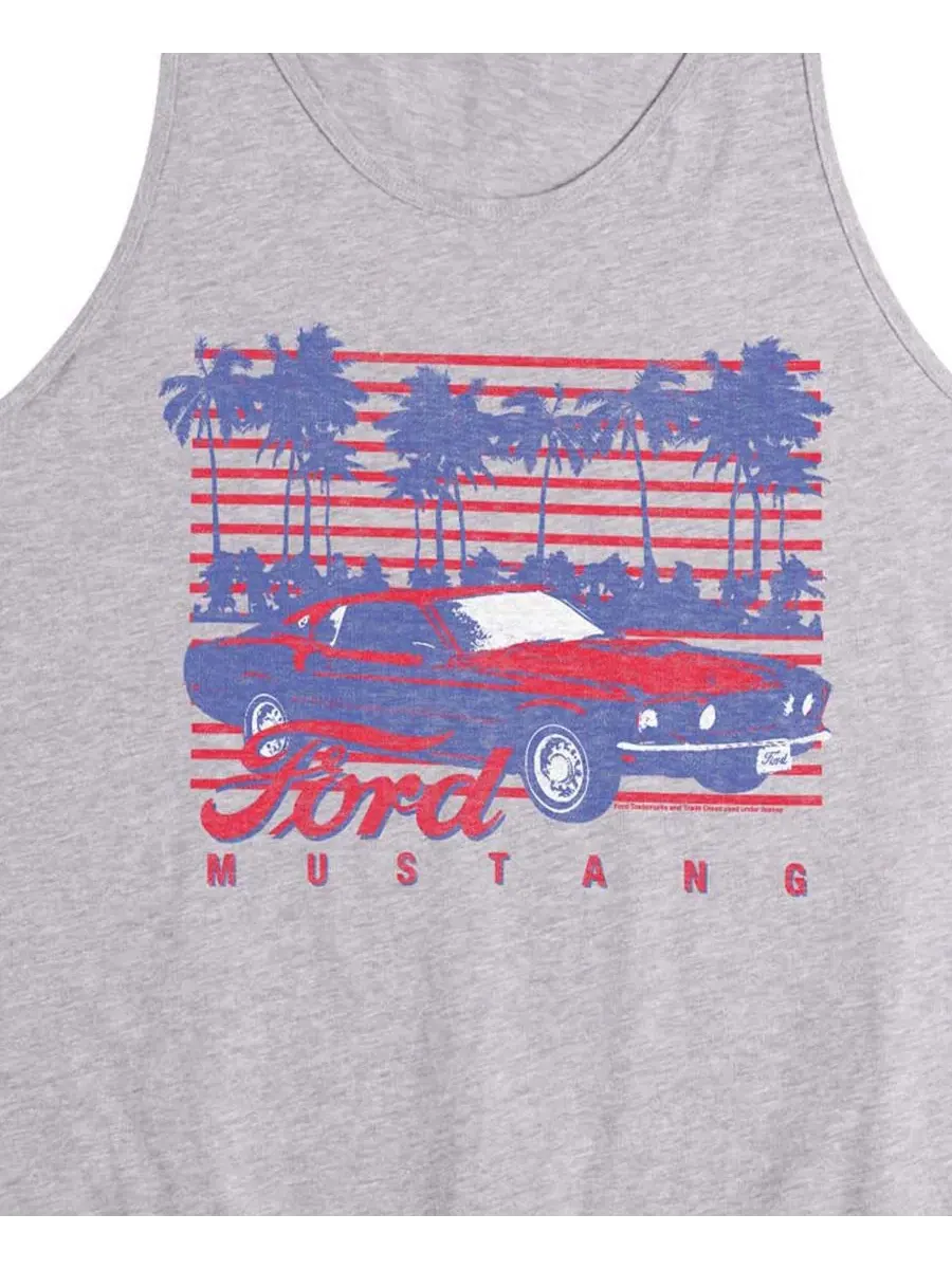 Мужская майка без рукавов с графическим изображением Ford Mustang и пальм AIRWAVES — изображение 3 из 3, приглушенный