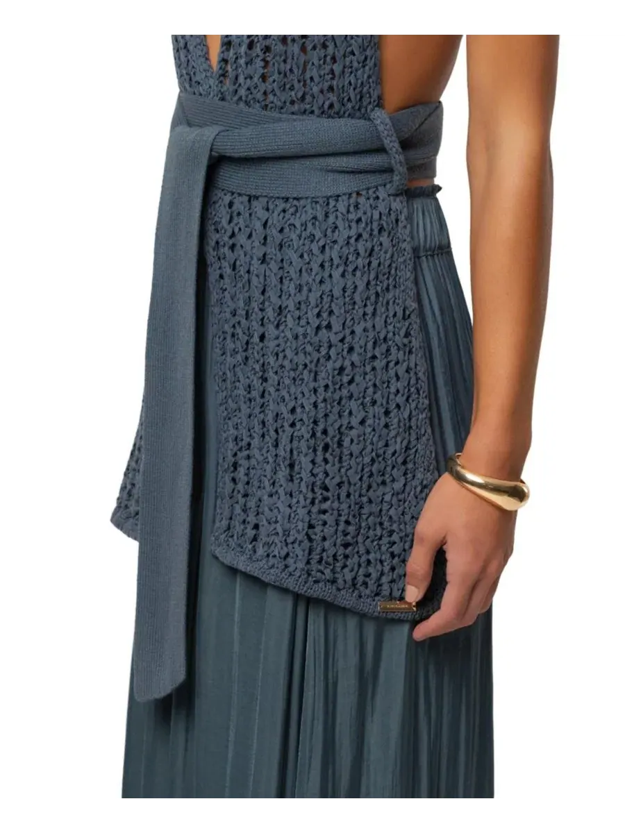 Топ-халтер с открытой спиной из кружева Low Tide Crochet Top JLUXLABEL — изображение 8 из 9, бирюзовый