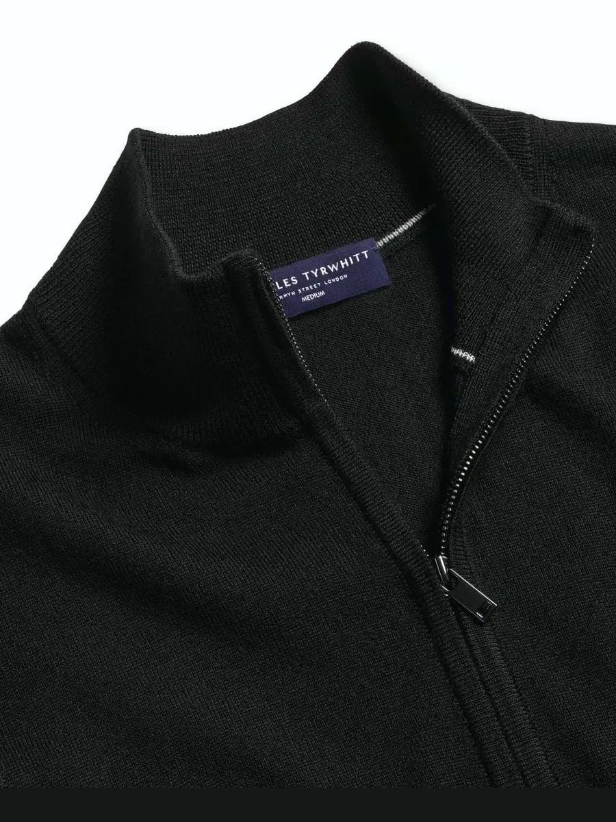 Свитер с шальным воротником Charles Tyrwhitt — изображение 4 из 5, черный