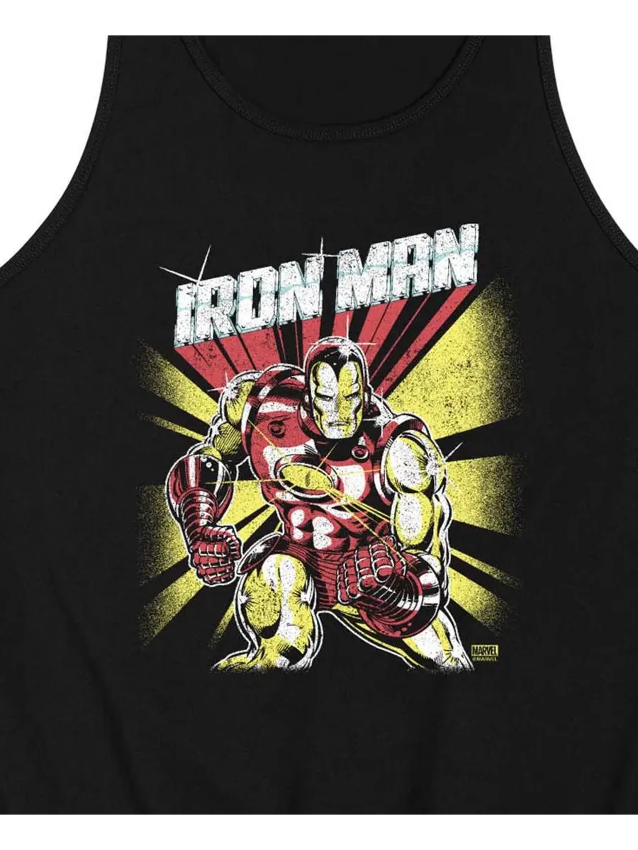Майка-безрукавка с принтом Iron Man Retro AIRWAVES — изображение 3 из 3, черный