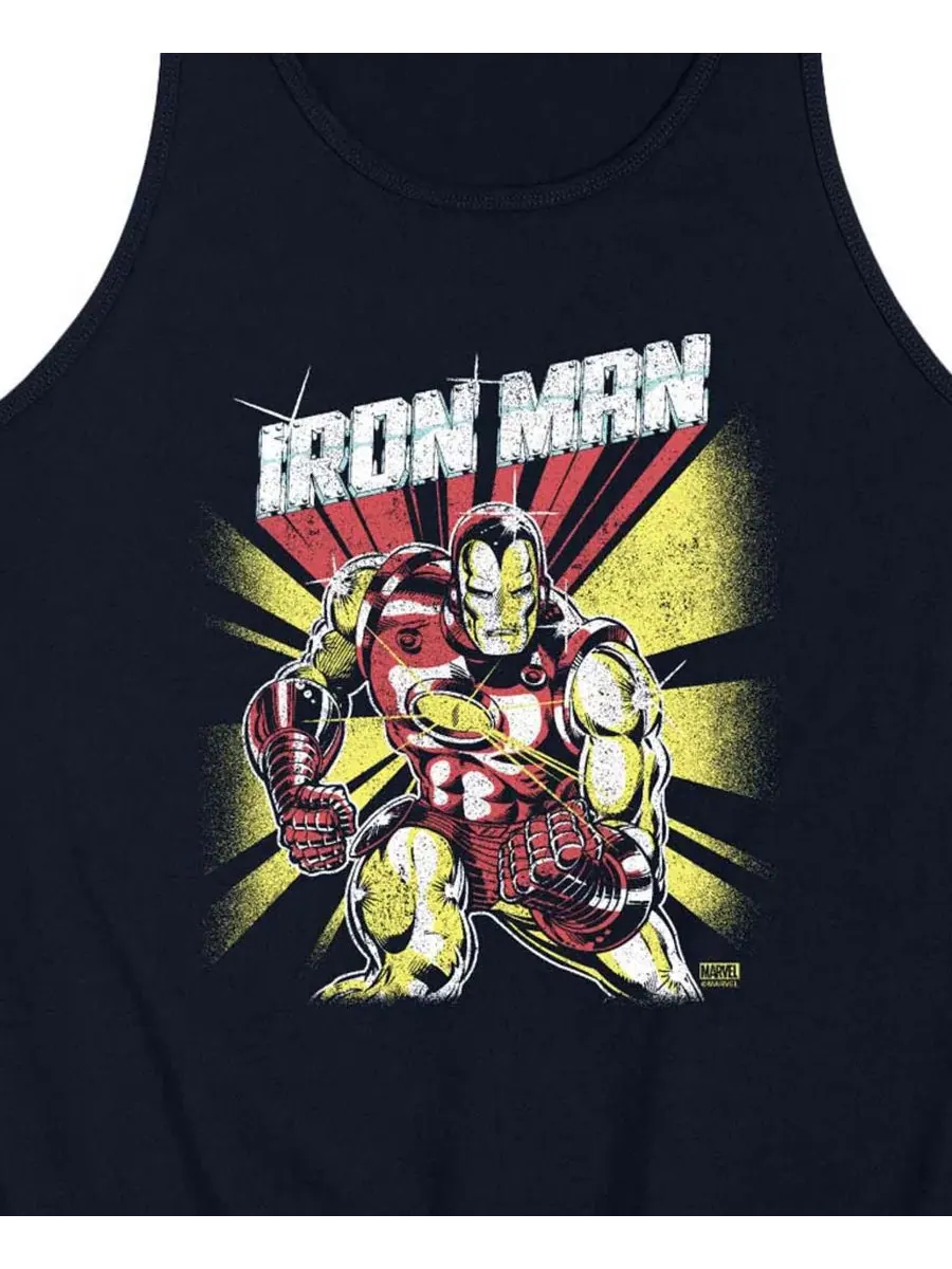 Майка-безрукавка с принтом Iron Man Retro AIRWAVES — изображение 3 из 3, темно-синий