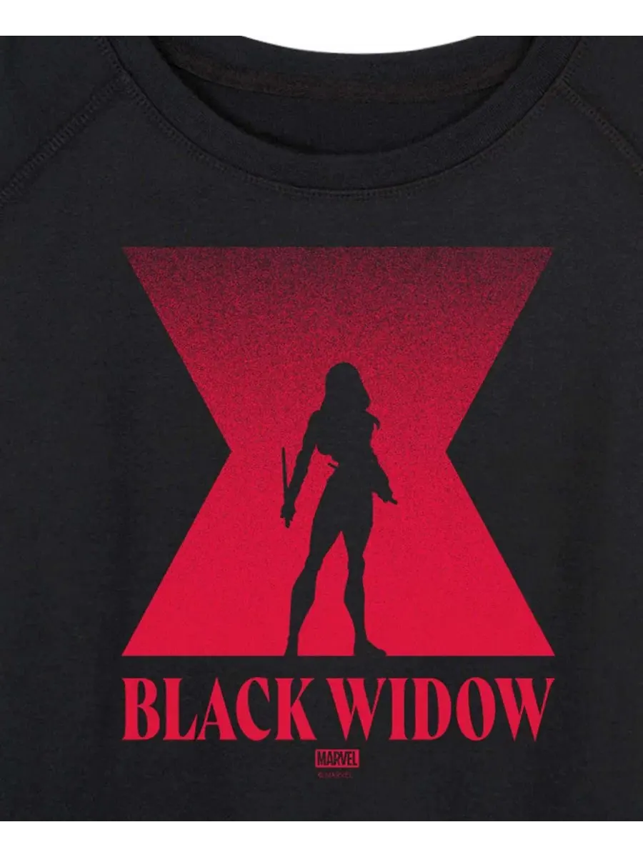 Футболка с длинным рукавом с принтом Black Widow Silhouette Hybrid Apparel — изображение 2 из 3, черный