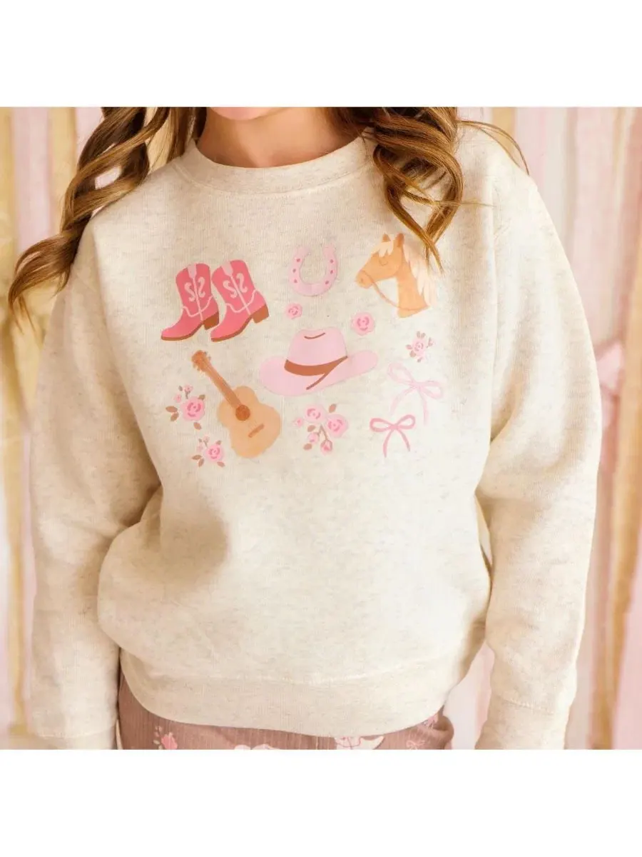 Детский свитшот Western Girlie Sweet Wink — изображение 3 из 3, серый