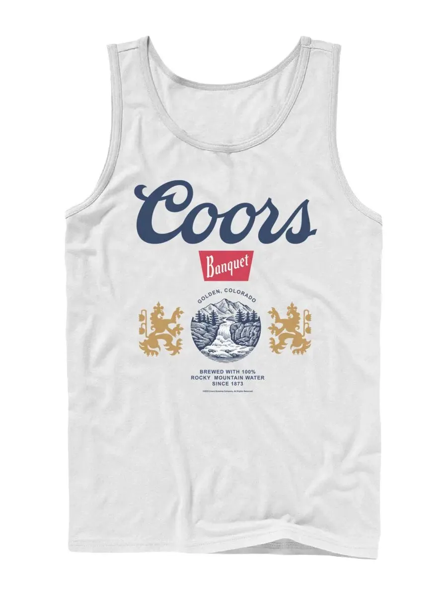 Мужская майка-безрукавка с принтом Coors Banquet Beer Heritage Crest Fifth Sun — изображение 1 из 3, белый