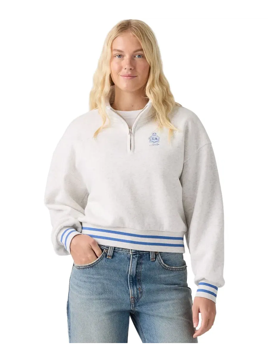 Свитшот женский с четверть-молнией Cotton-Blend Everyday Sweatshirt Levi's — изображение 2 из 4, серый