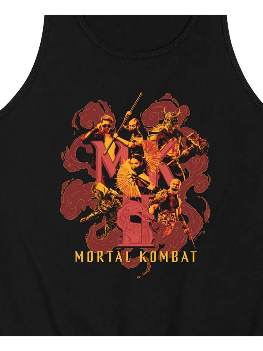 Мужская майка без рукавов с принтом Mortal Kombat Champions Collage AIRWAVES — изображение 3 из 3, черный