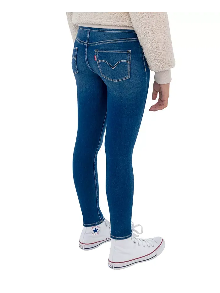 Джинсовые леггинсы Big Girls на резинке Levi's — изображение 3 из 7, синий
