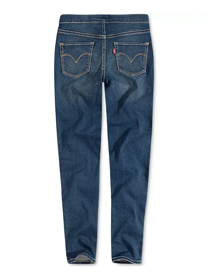 Джинсовые леггинсы Big Girls на резинке Levi's — изображение 4 из 7, синий