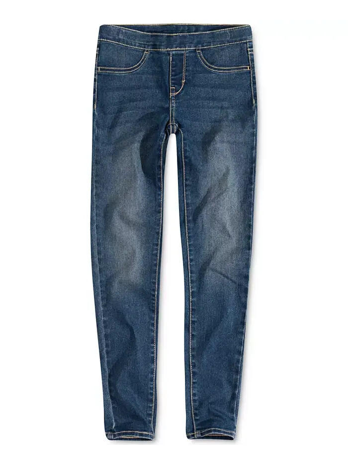 Джинсовые леггинсы Big Girls на резинке Levi's — изображение 5 из 7, синий