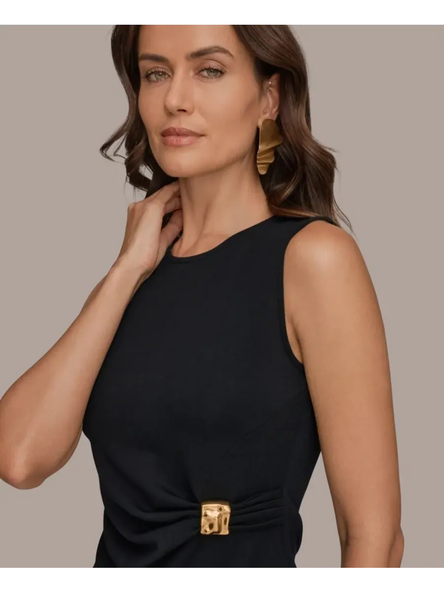 Укороченный топ без рукавов Donna Karan New York — изображение 4 из 7, черный