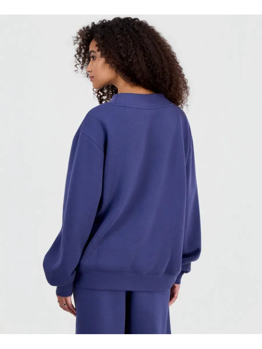 Свитшот женский с вышивкой New York, модель Embroidery Mockneck Madden Girl — изображение 4 из 4, синий