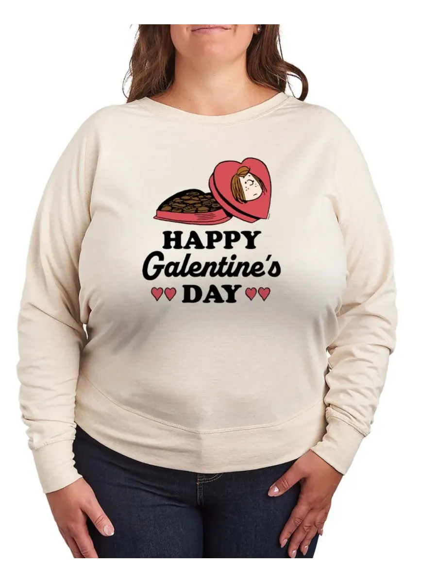 Hybrid Apparel Женская футболка с длинными рукавами Peanuts Peppermint Patty Happy Galentines Day — изображение 1 из 3
