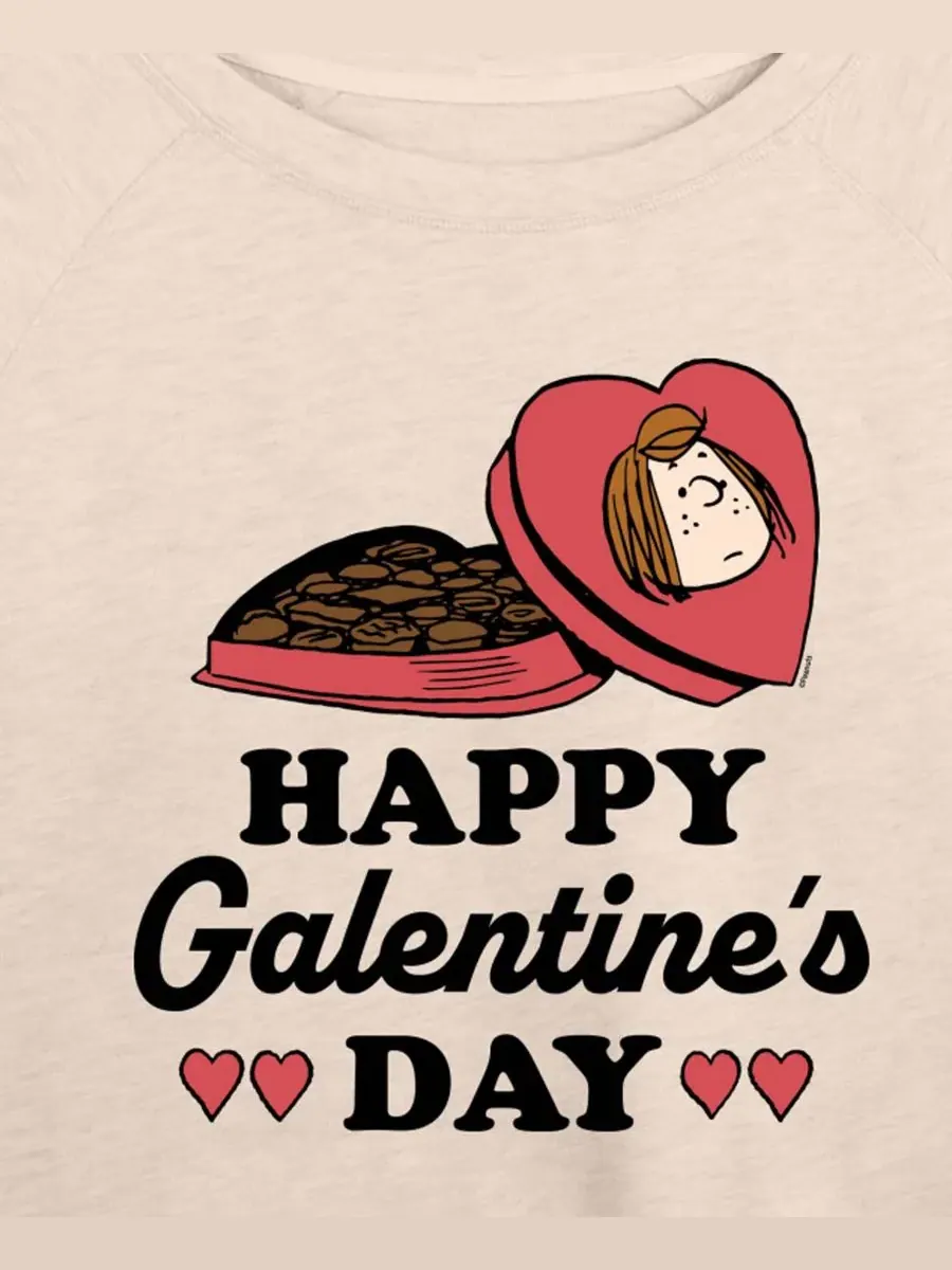 Hybrid Apparel Женская футболка с длинными рукавами Peanuts Peppermint Patty Happy Galentines Day — изображение 2 из 3