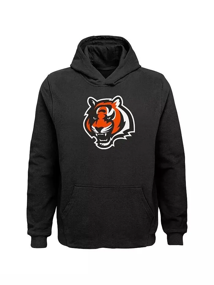 Черный пуловер с капюшоном и логотипом команды Big Boys Cincinnati Bengals Outerstuff — изображение 1 из 1