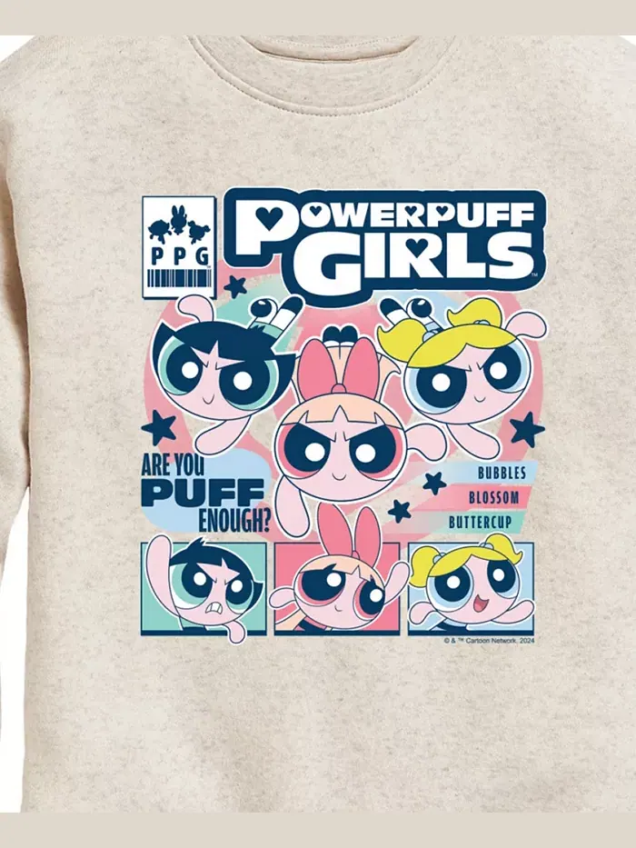 Графированный флисовый свитшот Big Girls The Powerpuff Girls — изображение 3 из 3, бежевый