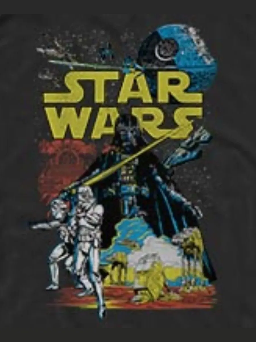Мужская майка с принтом Star Wars Retro Comic Cover Fifth Sun — изображение 3 из 3, черный