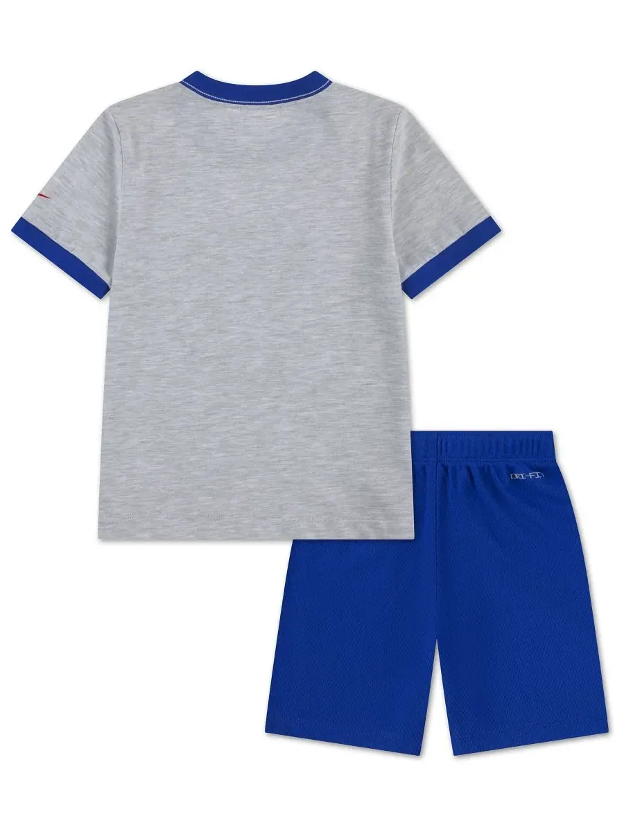 Детский комплект из футболки с коротким рукавом и шорт Dri-FIT с изображением бейсбольных — изображение 2 из 5, серый
