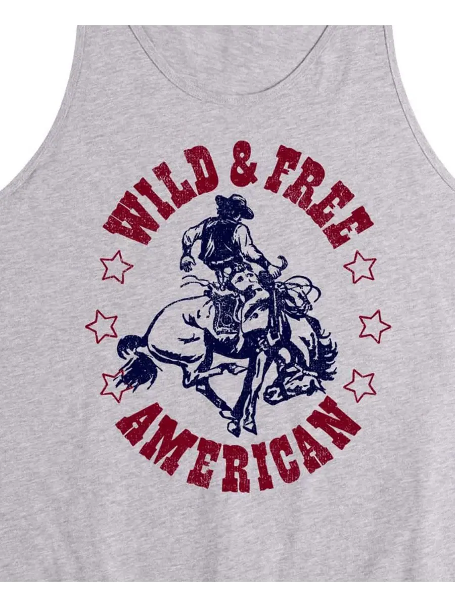Мужские майки без рукавов с графическим принтом "Wild And Free American" AIRWAVES — изображение 3 из 3, приглушенный