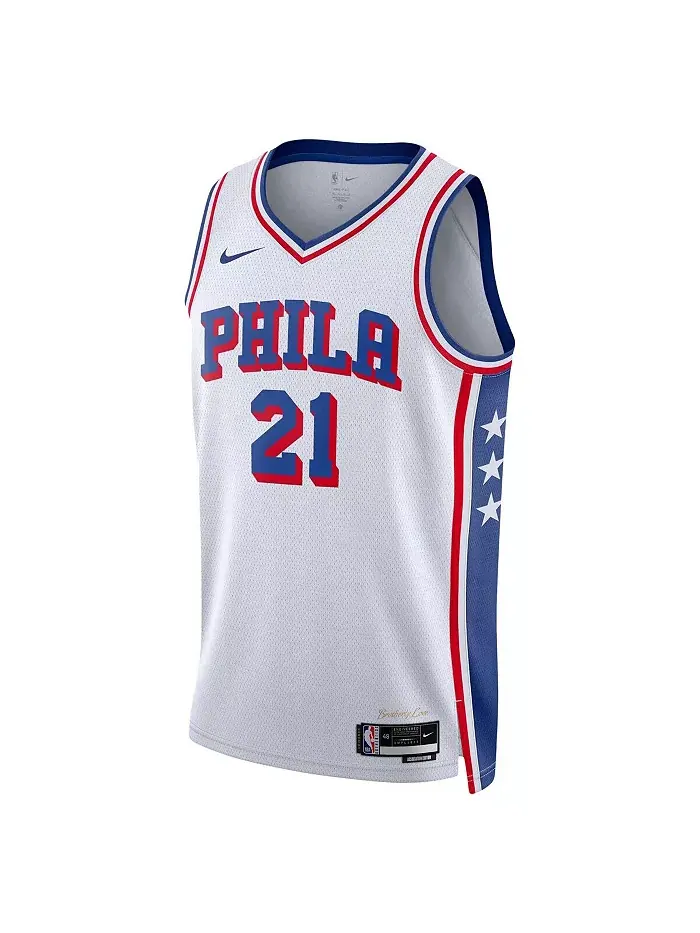 Мужская и женская баскетбольная майка Joel Embiid Philadelphia 76ers Swingman Nike — изображение 3 из 3, белый
